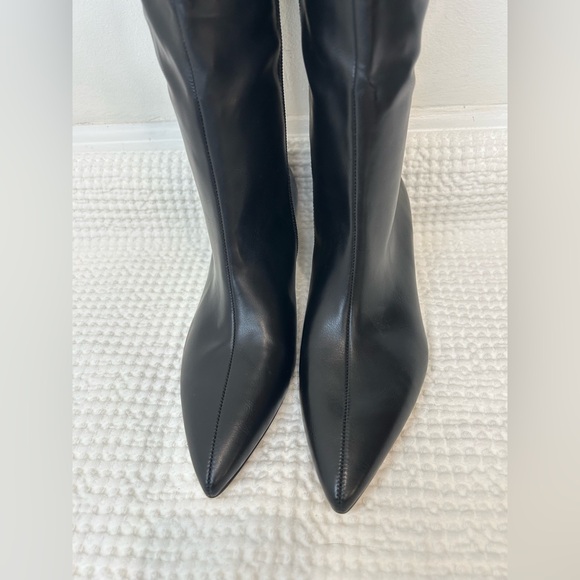 NORDSTORM RACK - Black Dauphine Kitten Heel Knee High Boot Size 6 - Picture 3 of 11